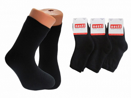 Махровые черные носки для мальчика   NESTI
